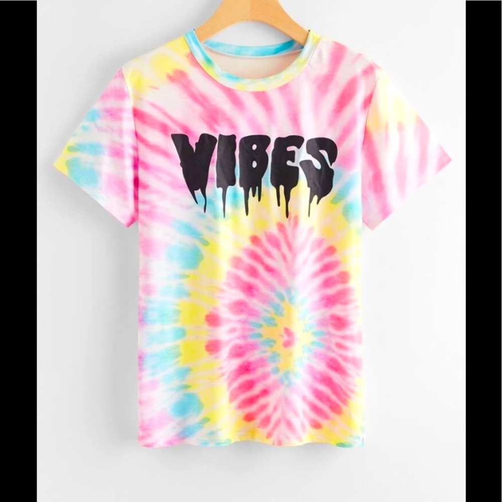 💋 VIBES Hippie Tie-dye Short Sleeve T-Shirt ❌ 1 left❌